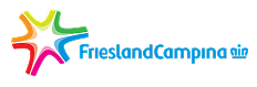 Logo van FrieslandCampina met een kleurrijke stervorm en blauwe tekst.